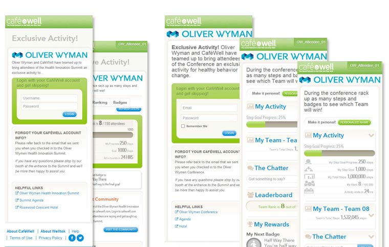 Oliver Wyman Conference - Pedometer Competition Mobile Experience